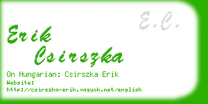 erik csirszka business card